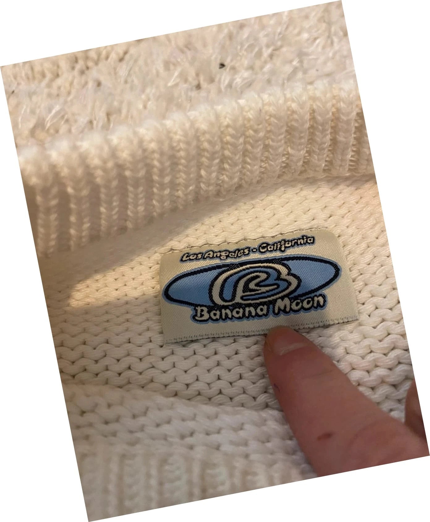 Pull vintage Banana Moon 100% coton logo brodé taille L
