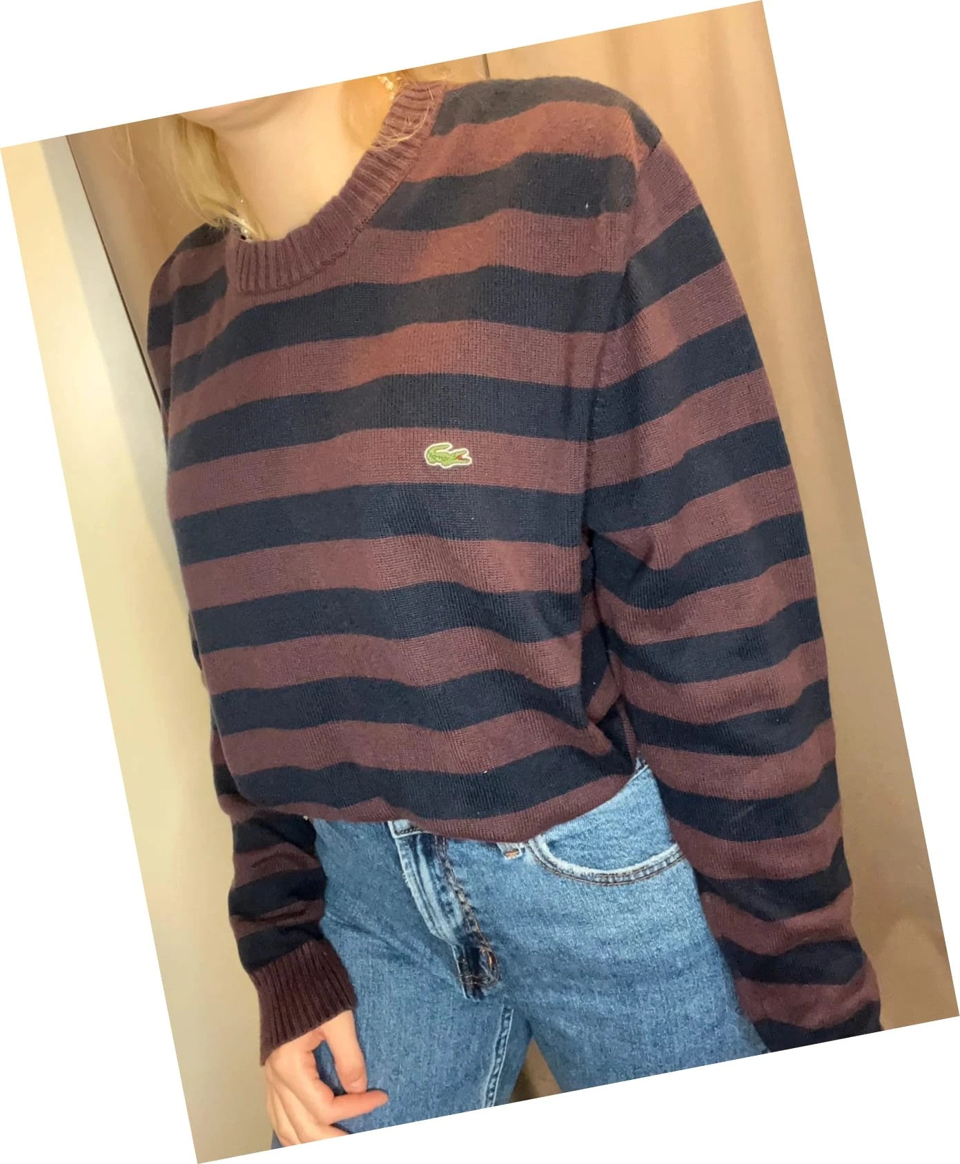 Pull Lacoste rayé col rond