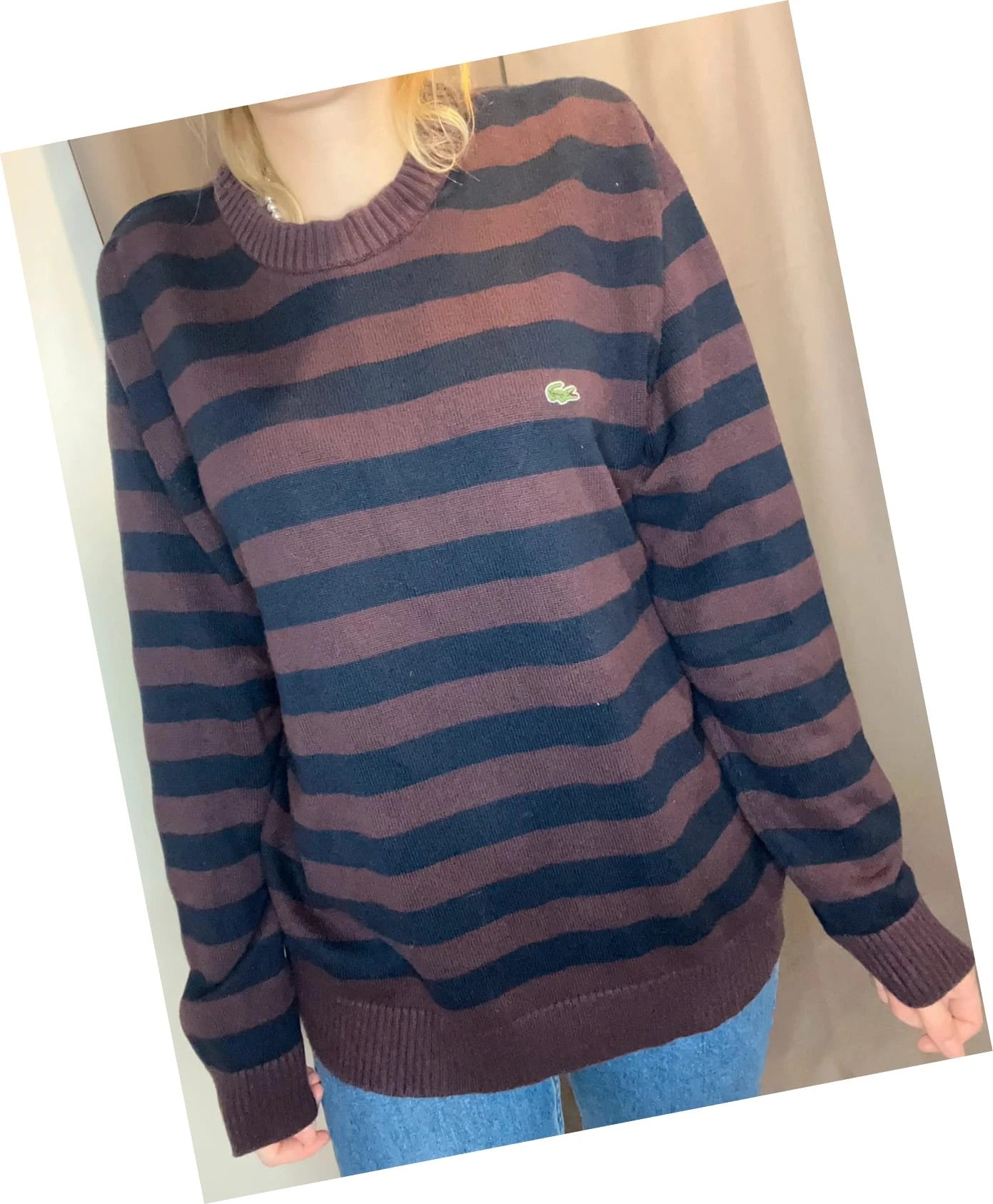 Pull Lacoste rayé col rond