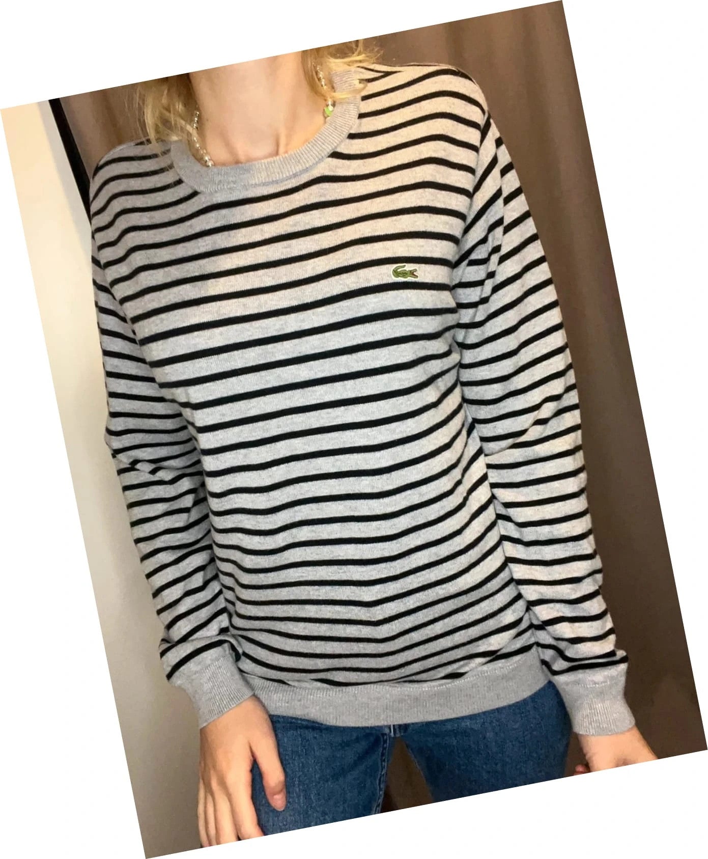 Pull Lacoste marinière col rond
