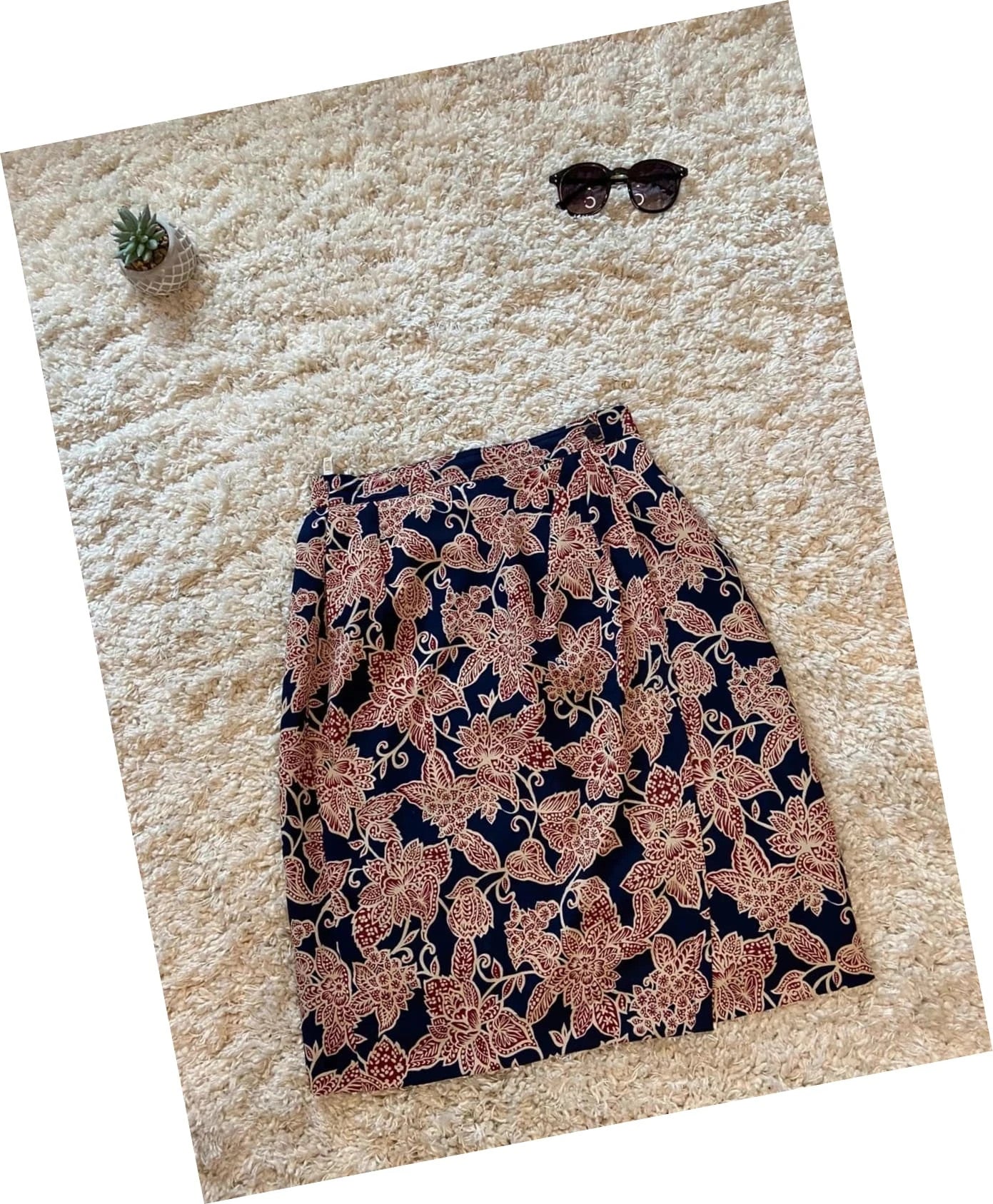 Jupe crayon vintage à motifs