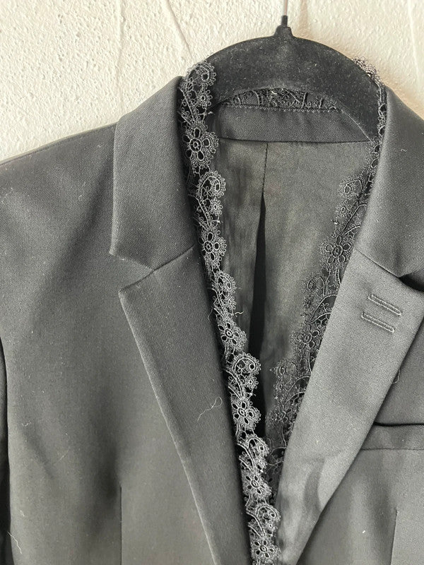 Blazer The Kooples noir avec détails en dentelle