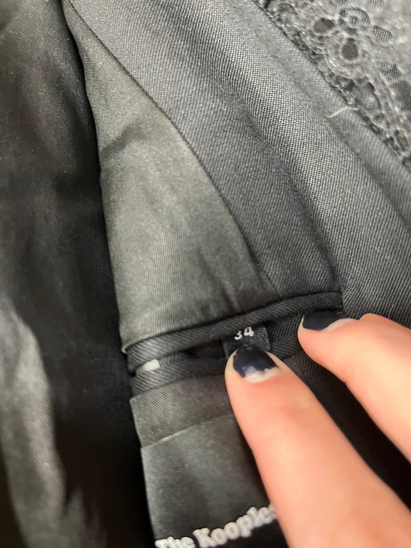 Blazer The Kooples noir avec détails en dentelle