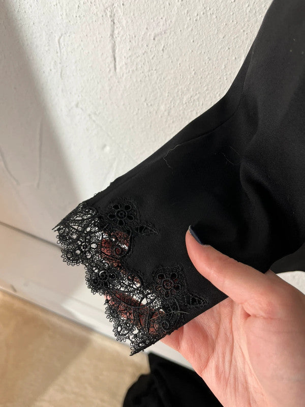 Blazer The Kooples noir avec détails en dentelle