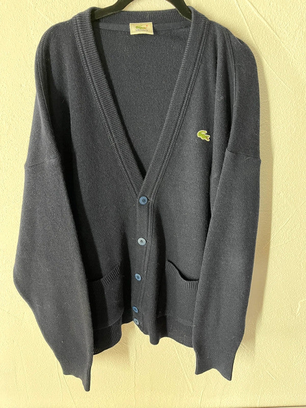 Cardigan Lacoste vintage bleu marine