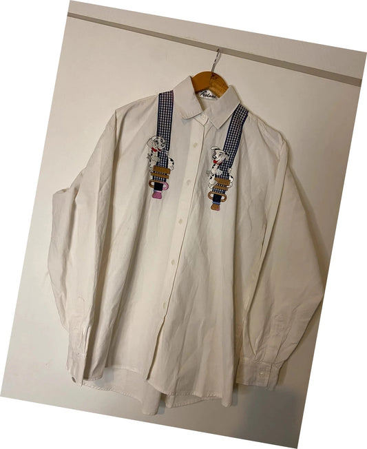 Chemise vintage brodée dalmatiens