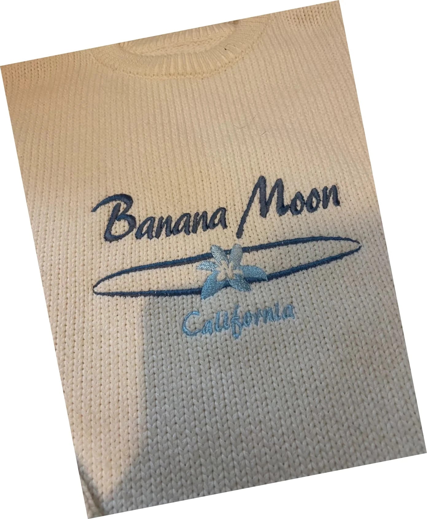 Pull vintage Banana Moon 100% coton logo brodé taille L