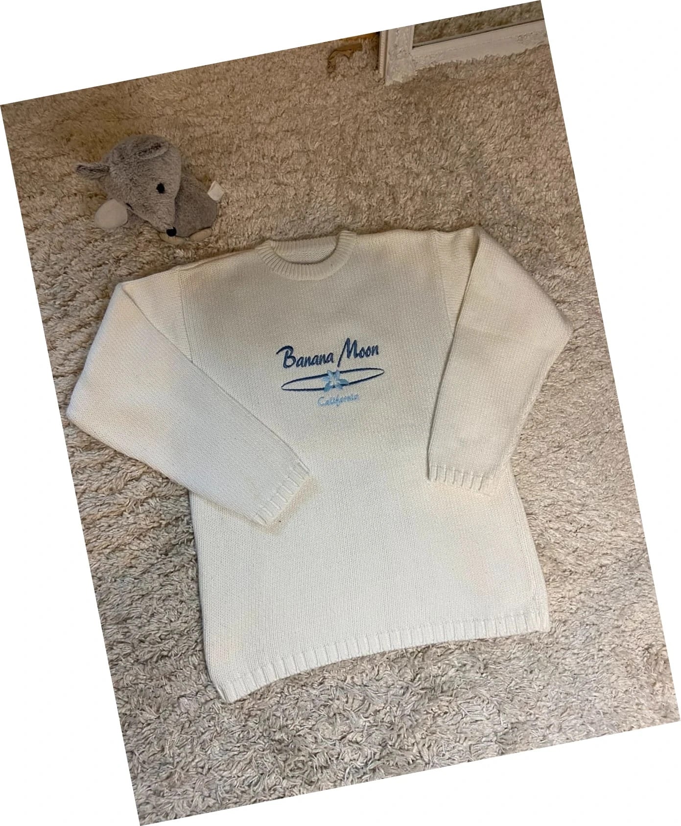 Pull vintage Banana Moon 100% coton logo brodé taille L
