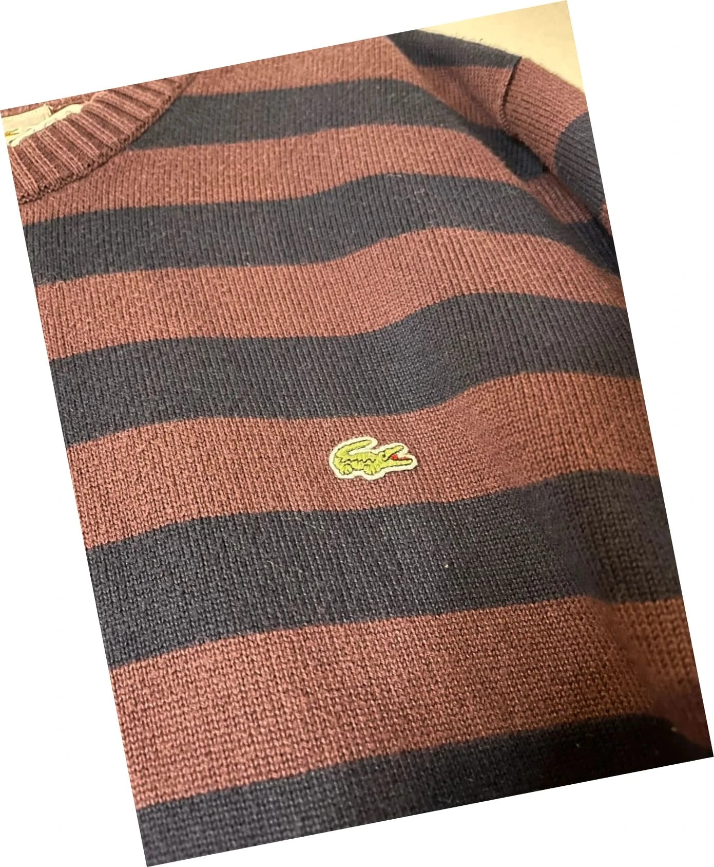 Pull Lacoste rayé col rond