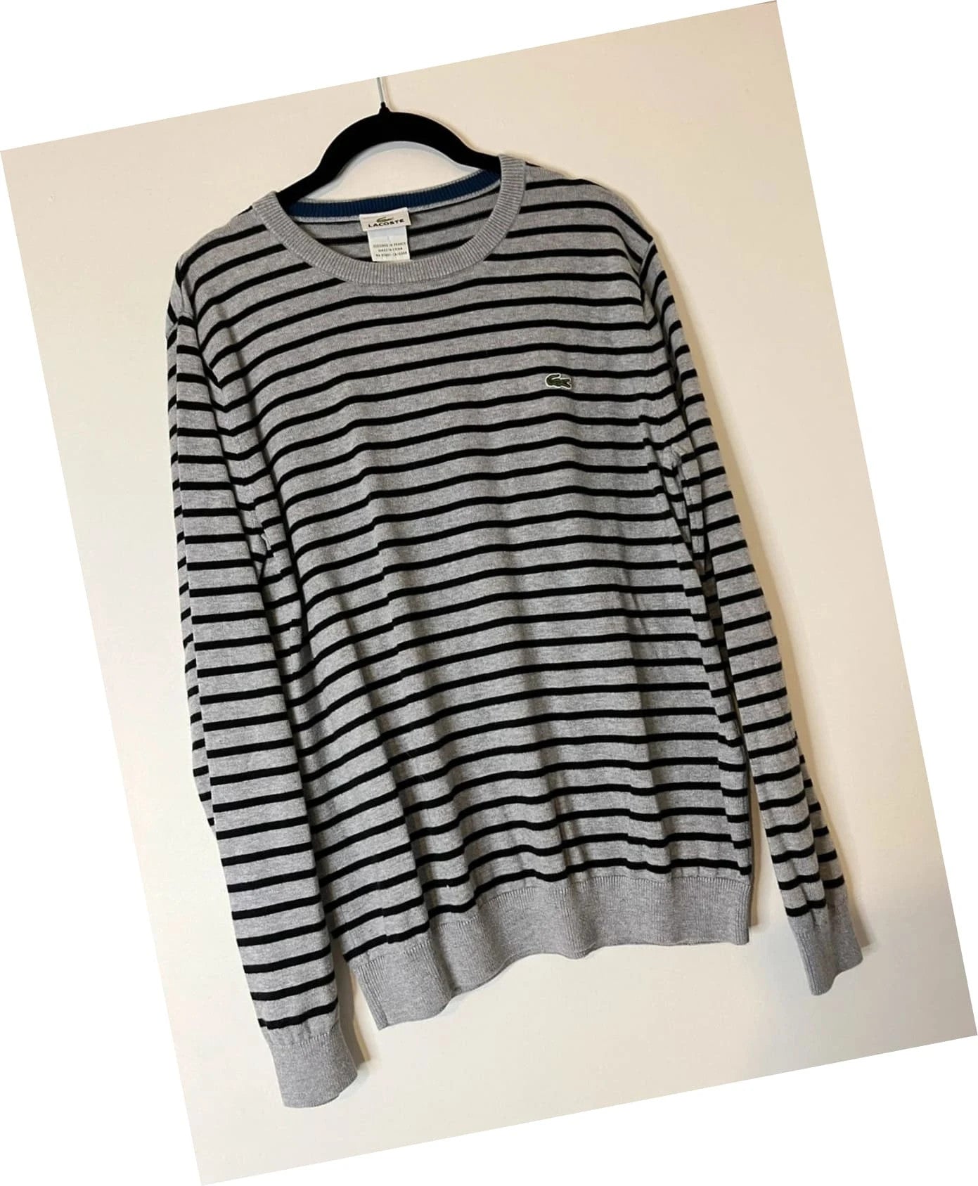 Pull Lacoste marinière col rond