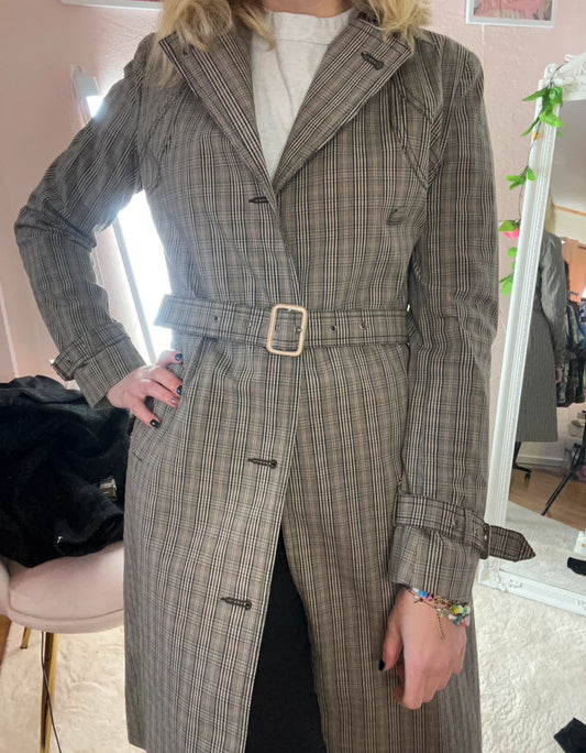 Trench Maje vintage à carreaux
